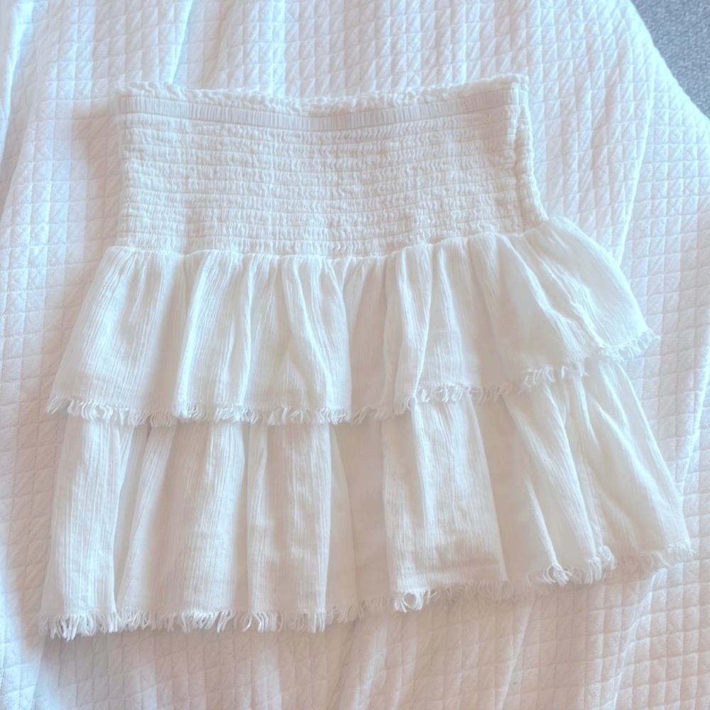 Aerie smocked mini ruffle skirt